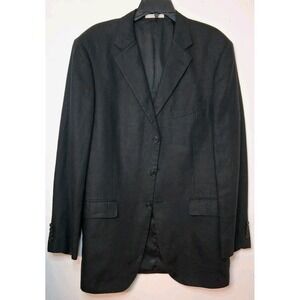 Nordstrom Linen Blazer Ormezzano Italian Linen 44L Sport Coat Black Suit Jacket
